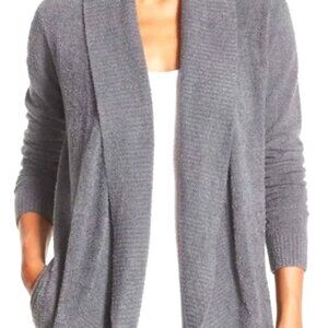 Barefoot Dreams Cozy Chic Cardigan Soft Grey L/XL Polyester NWOT